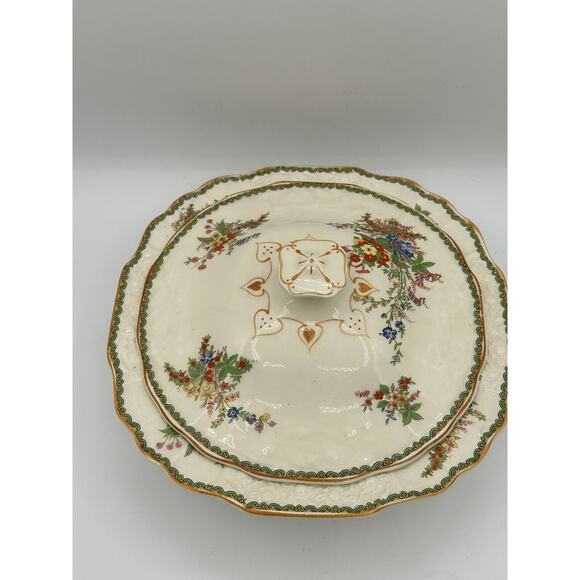 Vintage Myott Straffordshire Serving Bowl With Lid- Devon 8.7” Rare Find - Picture 2 of 8